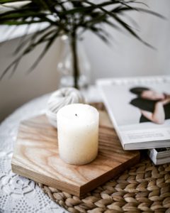 white pillar candle